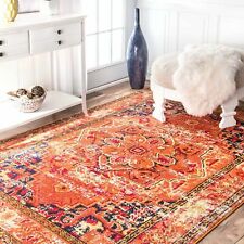 nuLOOM Traditional Bohemian Vintage Area Rug in Orange, Navy, Yellow, Red picture