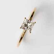 1.20 Ct Princess Cut Moissanite Solitaire Engagement Ring 14K Yellow Gold Plated picture