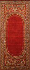 6x14 ft Red Frensh Savonnerie Afghan Hand-Knotted Traditional Area Rug picture