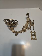 Vintage IDEAL STOVER MFG CO Cast Iron Metal Oil Lamp Wall Mount Holder picture
