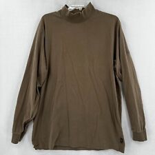 Adidas Men's Vintage T-Shirt Size L Brown Mock Neck Climalite Long Sleeve Y2K picture