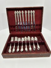 Vtg Wm Rogers AA Overlaid IS Silverplate Flatware Desire 48 Pcs w/Case picture