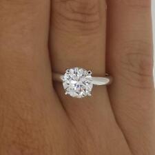 2 Ct 4 prong Solitaire Round Cut Diamond Engagement Ring SI1 F White Gold 14k picture