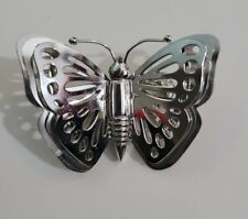 Trifari 3D Butterfly Silver tone Vintage Signed Metal Brooch/Pin  picture
