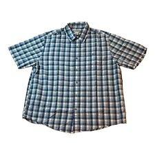 LL Bean Button Up Plaid Regular Fit Short Sleeve Shirt Mens Size Large picture