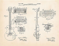 1955 Gibson Les Paul Art Posters McCarty Patent Print Guitar Themed Gifts picture