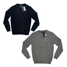 NWT Ralph Lauren Men's Merino Wool V-Neck Sweater -Black, Gray  SLIM FIT  S-XXL picture