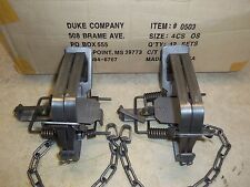 2 New Duke # 4 OFFSET 4X4 Coil Spring Traps 0503 Bobcat Coyote Lynx Trapping picture