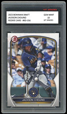Jackson Chourio 2023 Bowman Draft Topps 1st Graded 10 MLB Rookie Card Brewers picture