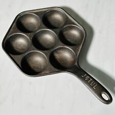 Vtg Jotul hexagon Cast Iron Pan Aebleskiver, Biscuits, Muffins Made In Norway picture