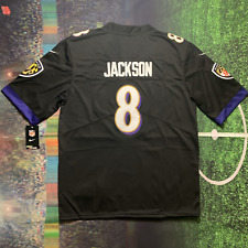 Baltimore Ravens Football #8 Lamar Jackson Jersey Black - Size Mens Medium picture