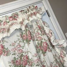 Vintage Laura Ashley Floral Cottage Rose Ruffle Curtains Shabby Chic Boho Dainty picture