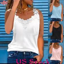 Sexy Women Solid Sleeveless Vest Ladies Lace Casual Blouse Beach Cami Tank Top picture