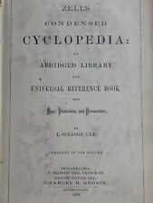 Rare ANTIQUE 1879 ZELL'S CONDENSED CYCLOPEDIA Encyclopedia in ONE VOL BOOK Maps picture