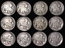 ALL 12 NICE Coins 1934 - 1938 P D S BUFFALO NICKELS 5c Short Set FREE P/H picture