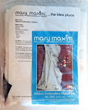 MARY MAXIM RIBBON EMBROIDERY 7223 AFGHAN KIT TO KNIT 48