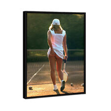 Funny Tennis Girl Framed Oil Canvas Print Wall Art Painting picture
