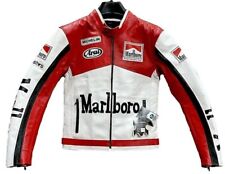 Men's Handmade Marlboro Leather Jacket Vintage Racing Rare Biker Jacket. picture