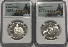1982 S D NGC PF69 MS66 PROOF & MINT STATE SILVER 50c GEORGE WASHINGTON HALF SET picture