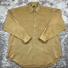 Vintage Acorn Bob Goldfeder Shirt Men 2XL XXL Solid Brown Button Down Italy Made picture