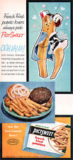Pictsweet French Fries Kissing DRESSED AS GENDARME French Maid OOH LA LA 1957 Ad picture