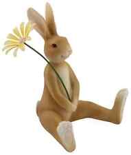 New Spring Easter BROWN BUNNY WITH DAISY FIGURINE Rabbit Sitter Figure 10