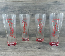 Budweiser Pint Tall 4 Glass Set 'This Bud's For You' - 16 oz Red Ombre 7