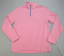 Southern Tide Mens Large Tide to Trail Blue Pink Striped Long Sleeve 1/4 Zip picture