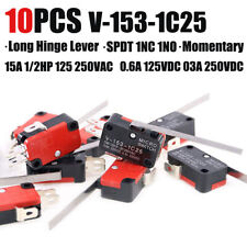10PCS Micro Limit Switches V-153-1C25 Long Hinge Lever SPDT 1NC 1NO Momentary US picture