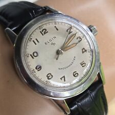 Vintage ELGIN men's manual winding watch military FHF 28 17Jewels swiss 1950s picture