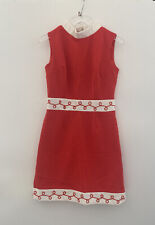 Vintage 1960s Sherbet Originals Red White Shift Dress Womens Size 12 (565) picture