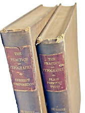 Pair of 1902 Antique Typography Books Composition De Vine The Century Co. NY Vtg picture