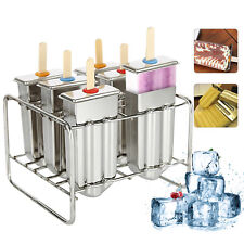 6pcs DIY Ice Cream Makers Stainless Steel Popsicle Mold Kit Stick Holder Home  picture