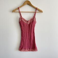 Vtg Y2k Abercrombie And Fitch Peach Pink Grunge Bella Swan Tank Lace Sz S RARE picture