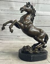 Hot Cast Mene Horse Rearing Up Bronze Sculpture Home Office Decoration Sale picture