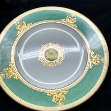 RARE WEDGWOOD COLUMBIA POWDER GREEN DINNER PLATES #1057 12 AVAIL picture