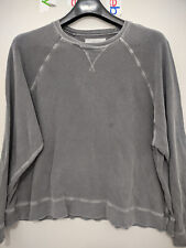 THE GREAT Sweatshirt Womens S Black The Slouch Raglan Crew Terry Washed Relax picture
