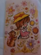 Vintage Unused Buzza Cardozo Thank you. Greeting Card Daughter Girl Flower Love  picture