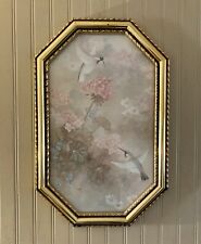 Vintage Syroco Octagon Gold Hummingbird Floral Framed Print picture