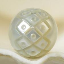 Hand-Carved South Sea Pearl White Round drilled Indonesia 3.80 g picture