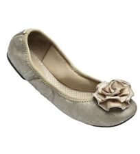 Lindsay Phillips Neutral Canvas Liz Ballet Flat & Snap Womens 6.5, New In Box picture