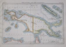 Original 1884 Map NEW GUINEA & NEW CALEDONIA Papua Coral Sea Loyalty Islands picture