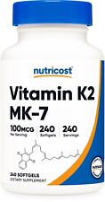 Nutricost Vitamin K2 MK-7 100 mcg, 240 Softgels - Gluten Free and Non-GMO picture