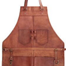Genuine Leather Apron BBQ Butcher Cook Chef Blacksmith Barber Apron New BROWN picture