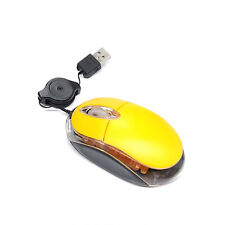 New Ultra Compact Retractable Cable USB Optical Mouse with Blue Led For Laptops picture