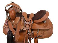GAITED HORSE WESTERN SADDLE 18 17 16 15 PLEASURE TRAIL TOOLED USED LEATHER TACK picture