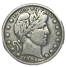 1904 P Silver Barber Half Dollar Liberty Head Philadelphia Coin 50 Cent Coin picture