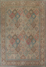 Vegetable Dye Antique Hand-made Tebriz Rug 10x12 Wool Living Room Carpet picture