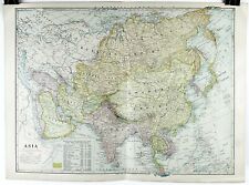 1899 Map of Asia Full Color Lithography 16.5 x 22.25 picture