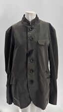 2298 John Galliano Mens Military Green Cotton Button Mandarin Collar Coat 54 picture